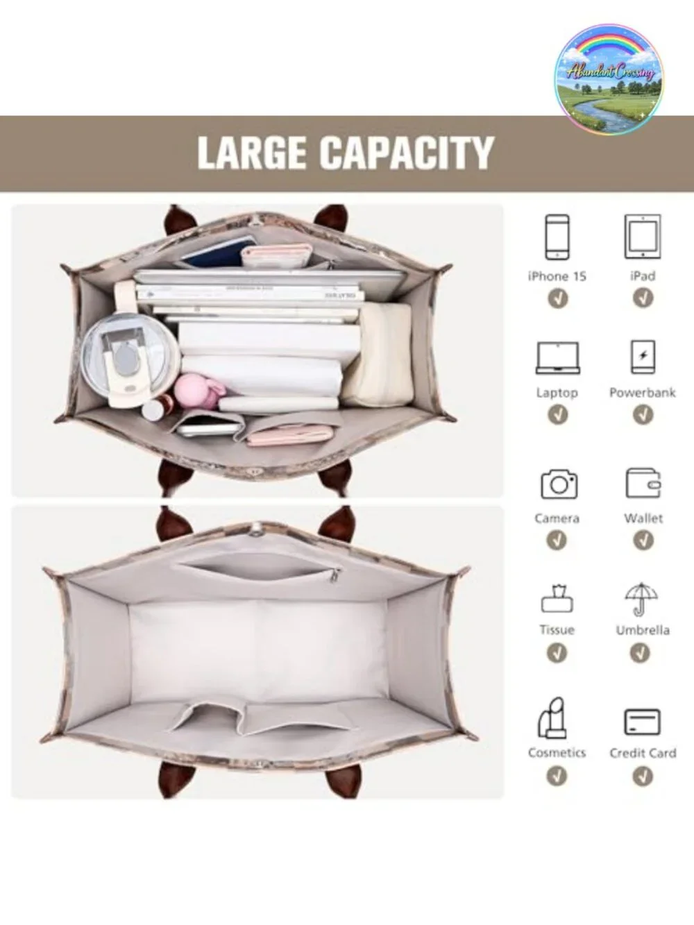 PVC Tote Bag Women Kraft Paper Work Handbags Purses with Top Handle